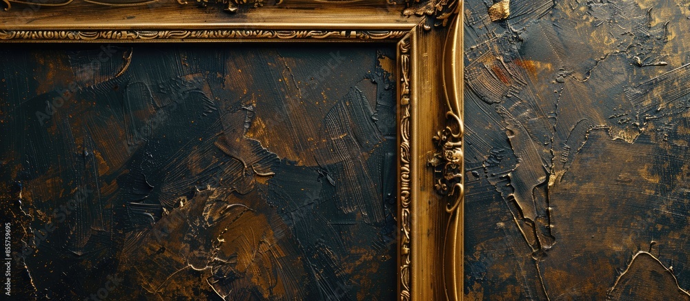 Poster Frame - gold picture frame. with copy space image. Place for adding text or design