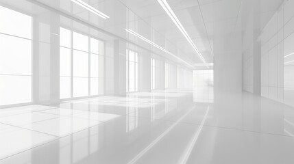  White Hospital Hallway - Clean and Minimalist Design for Healthcare Environments
