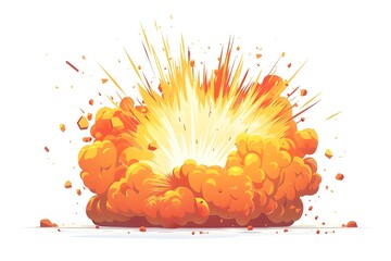 a cartoon explosion on a white background