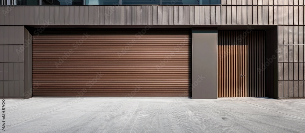 Aufkleber automatic electric roll-up gate or push-up door in the modern building ground floor . shutter door o