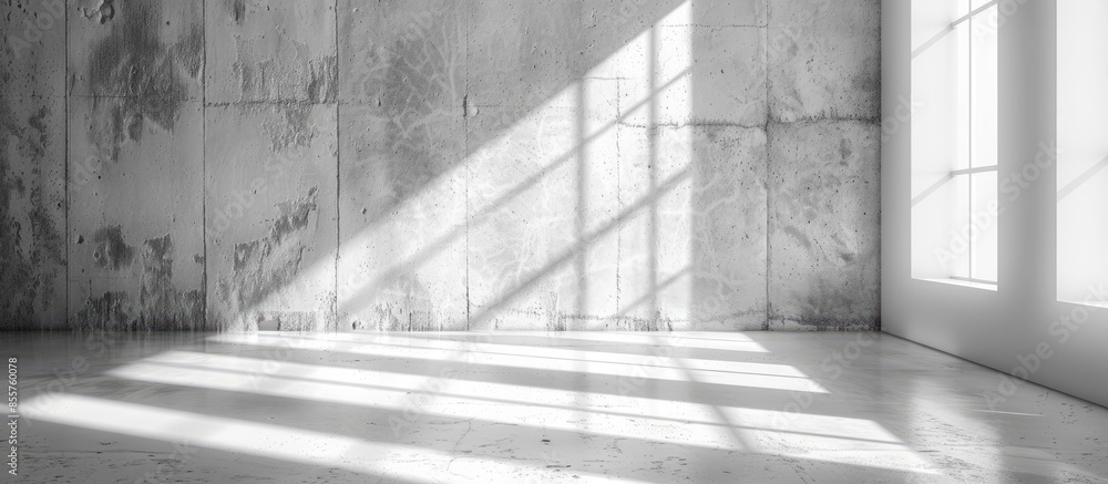 Aufkleber Abstract white empty interior with concrete wall and floor. with copy space image. Place for adding text or design