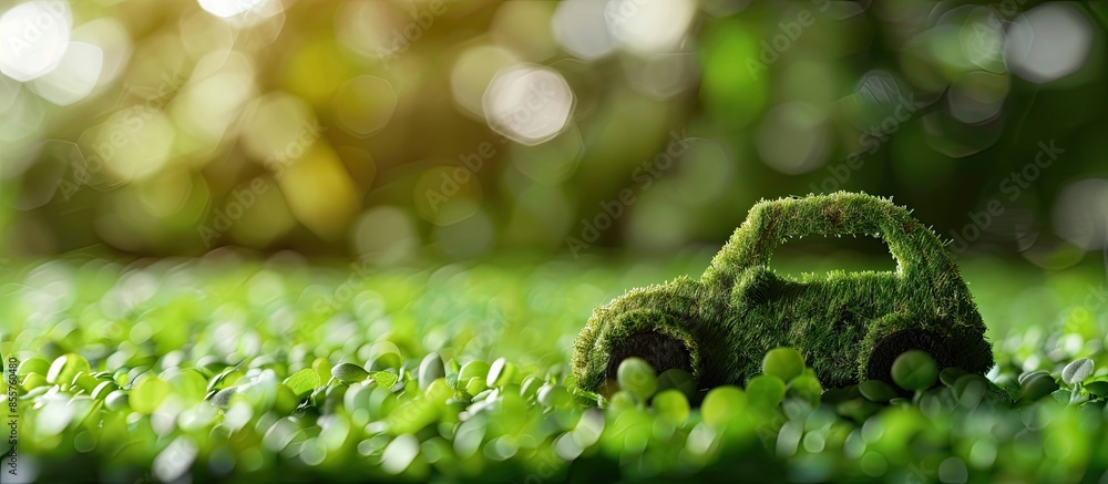 Poster Reduce CO2 emission concept.Clean and friendly environment without carbon dioxide emissions. Copy space image. Place for adding text or design