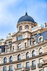 Old architecture building in Barcelona, Spain. Plaza Francesc Macia