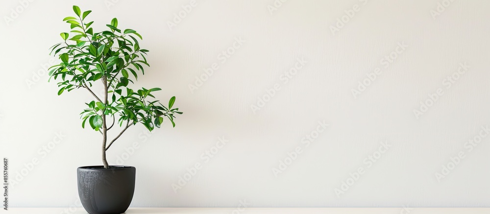 Aufkleber ficus in a pot. with copy space image. Place for adding text or design