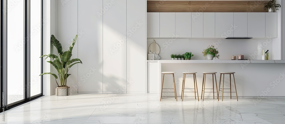 Aufkleber stylish apartment interior with modern kitchen. idea for home design. copy space image. place for ad