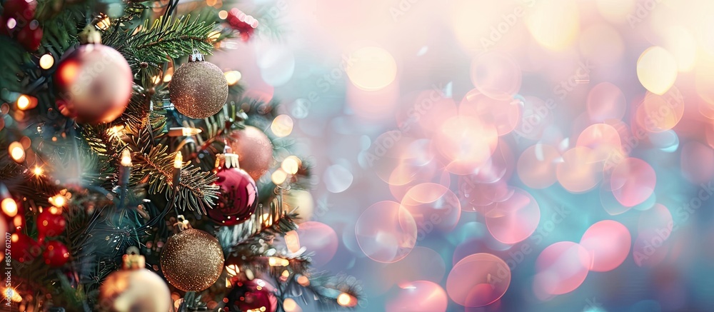 Aufkleber blurred background on christmas day. with copy space image. Place for adding text or design