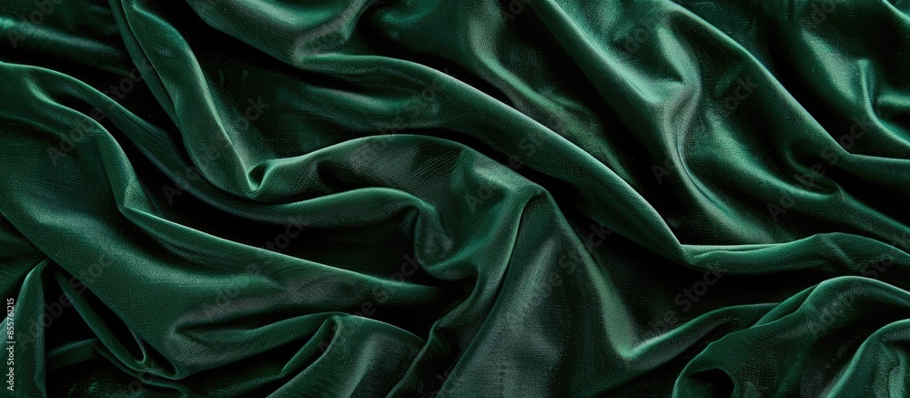 Fototapete Dark green old velvet fabric texture used as background. Empty green fabric background of soft and smooth textile material. There is space for text. Copy space image. Place for adding text or design