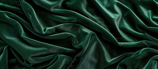 Fototapeta premium Dark green old velvet fabric texture used as background. Empty green fabric background of soft and smooth textile material. There is space for text. Copy space image. Place for adding text or design