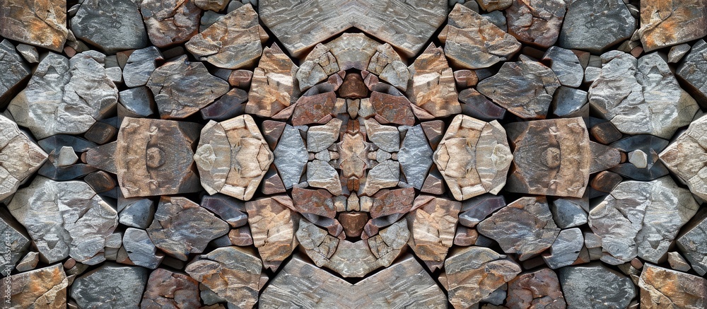 Aufkleber seamless kaleidoscopic pattern of stone wall masonry. with copy space image. Place for adding text or design
