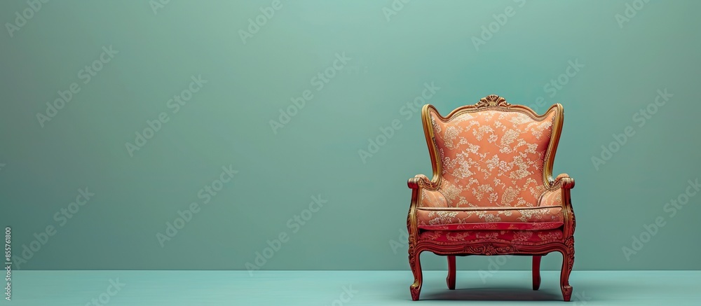 Poster antique chair isolated with clipping path pastel background. with copy space image. place for adding