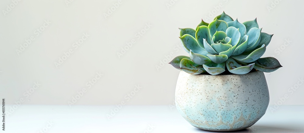 Poster Succulent in pot isolated on white background. with copy space image. Place for adding text or design