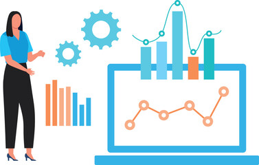 The girl is working on graph analytics.