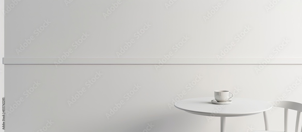 Aufkleber White table and chair isolated on white background. with copy space image. Place for adding text or design