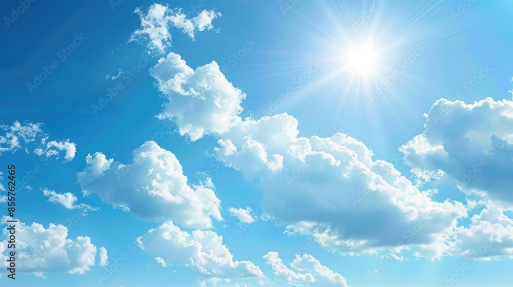 Poster blue sky with light clouds for background created with gradient mesh