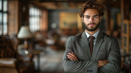 Fototapeta premium A confident and serious business professional, exuding authority and determination