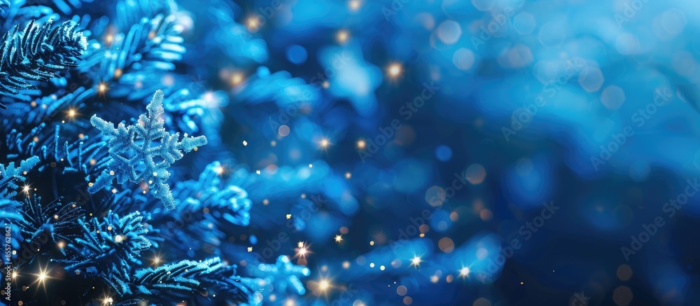 Poster blue christmas background. copy space image. place for adding text or design