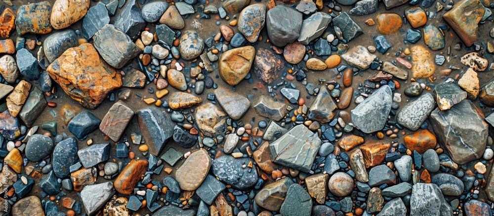Poster Textures wash gravel (Abstract). with copy space image. Place for adding text or design