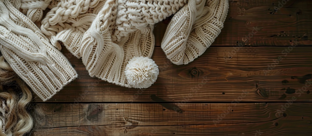 Aufkleber sweater and winter time . with copy space image. Place for adding text or design