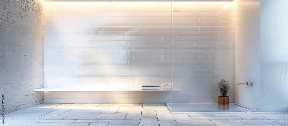 Aufkleber modern tile and glass shower. with copy space image. place for adding text or design