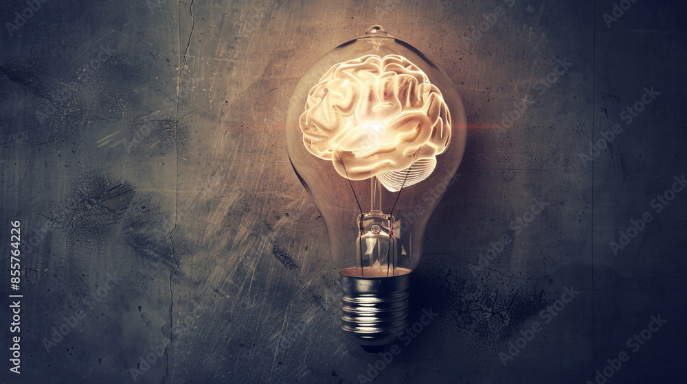 Poster brainstorming, creative idea. artificial intelligence digital concept of modern internet technology 