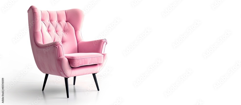 Aufkleber pink armchair. modern designer chair on white background. texture chair. with copy space image. plac