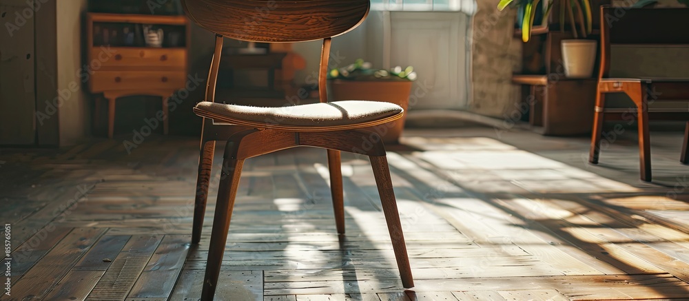 Poster wooden base of the chair. with copy space image. place for adding text or design