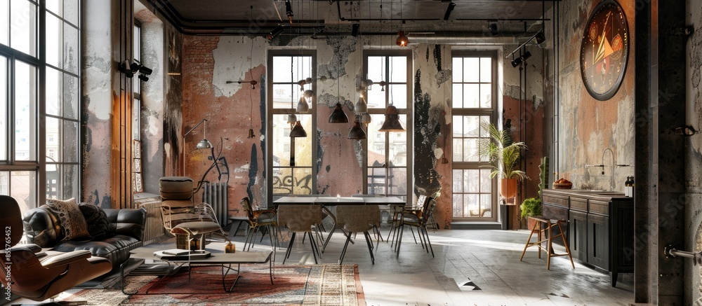 Aufkleber beautiful interior of the apartment. with copy space image. place for adding text or design