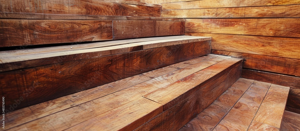 Poster wooden stairs. with copy space image. Place for adding text or design
