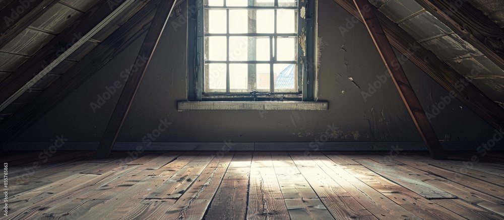 Aufkleber attic window. with copy space image. Place for adding text or design