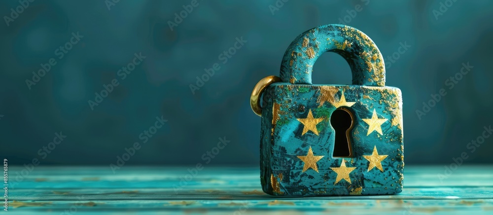Aufkleber gdpr general data protection regulation. copy space image. place for adding text or design