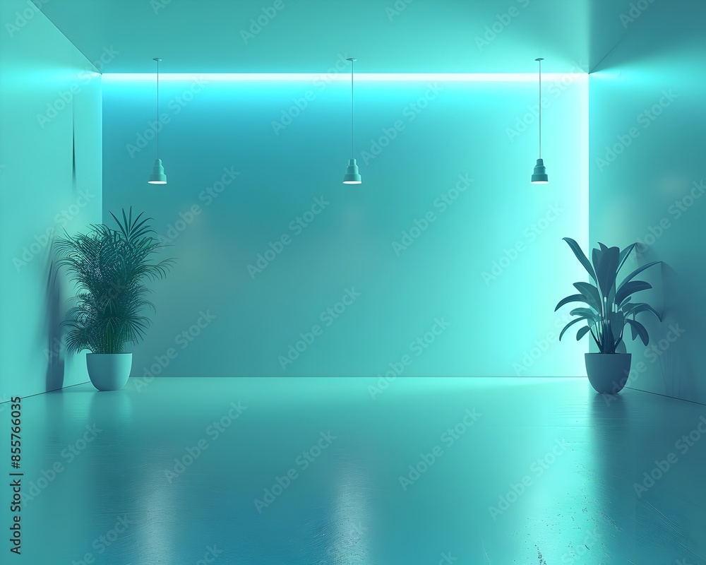 Aufkleber soft neon turquoise gradient background for tech gadget concepts