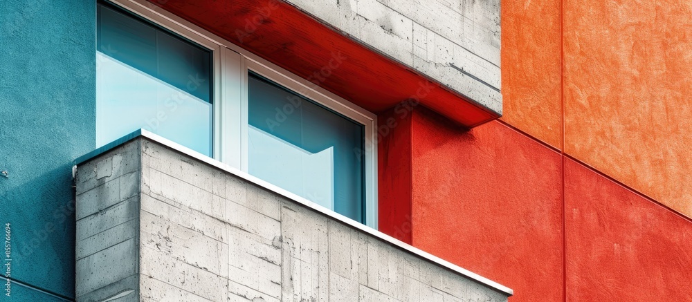 Aufkleber Close-up of external wall insulation systems and facade cladding. with copy space image. Place for adding text or design