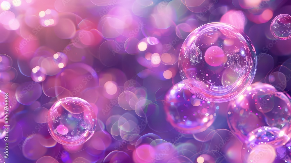 Aufkleber abstract background with subtle blurred light and floating colorful bubbles