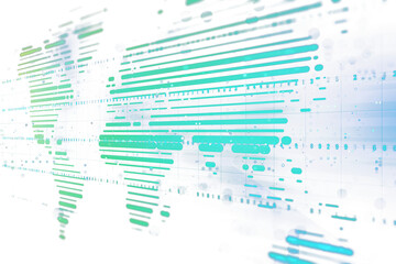 Abstract digital aqua and white data lines on a transparent background, representing the concept of connectivity