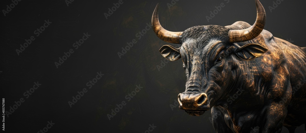 Poster net worth growing from bull market. copy space image. place for adding text or design