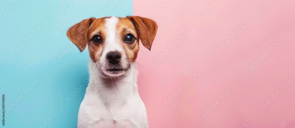 Aufkleber jack russel terrier in front of pastel background Isolated. with copy space image. Place for adding text or design