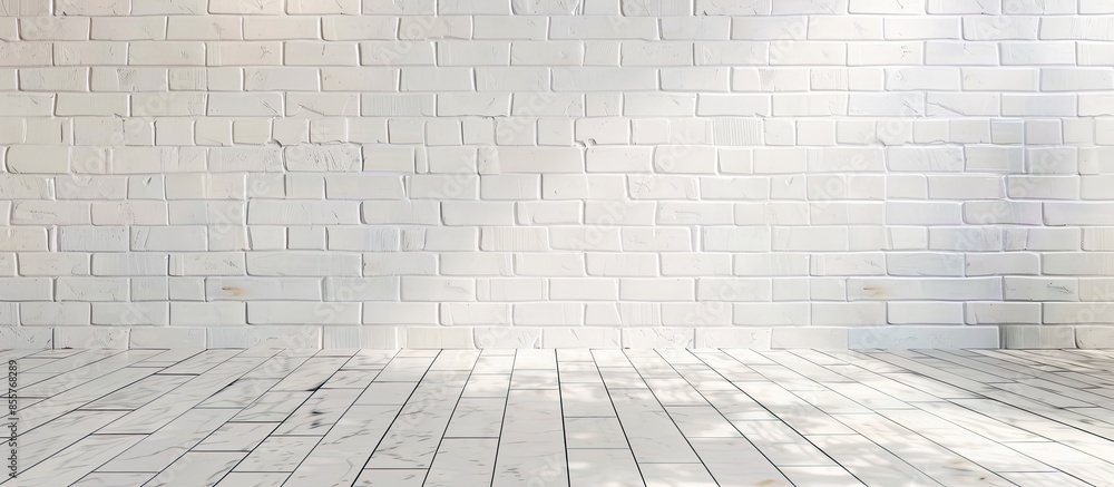 Aufkleber White and cream the tile wall high resolution real photo or brick seamless and texture interior background. with copy space image. Place for adding text or design