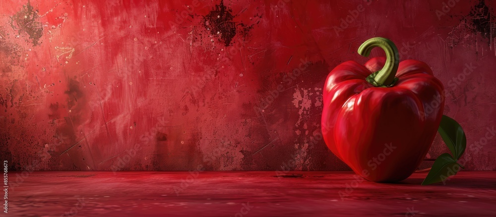Poster red peppers in the concept of darkmood photography pastel background. with copy space image. place f