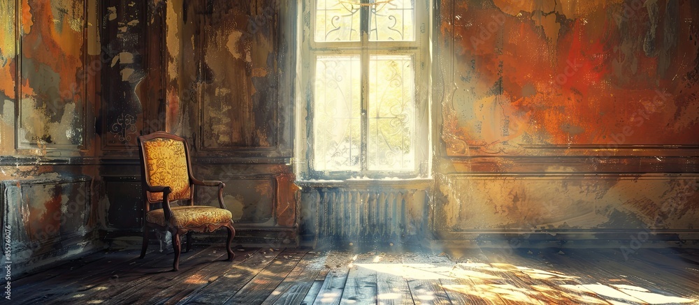Poster vintage interior room. with copy space image. place for adding text or design