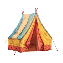 Tent in the form of a cute icon isolated on white background.