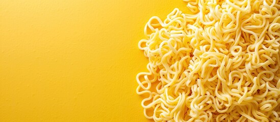 Obraz premium Dried noodles with pastel background Texture Food. with copy space image. Place for adding text or design