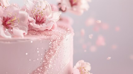 A beautifully indulgent pink cake