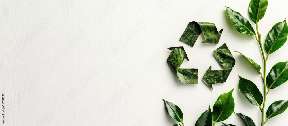 Poster Recycle symbol on white background. with copy space image. Place for adding text or design