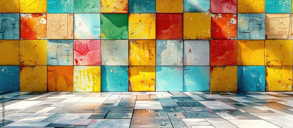 Aufkleber wall decorative colorful wall design pattern,. with copy space image. Place for adding text or design