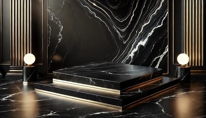 Black and White Marble Background for Product Photography for product display montage