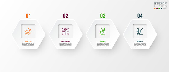 Infographic template business concept with step.
