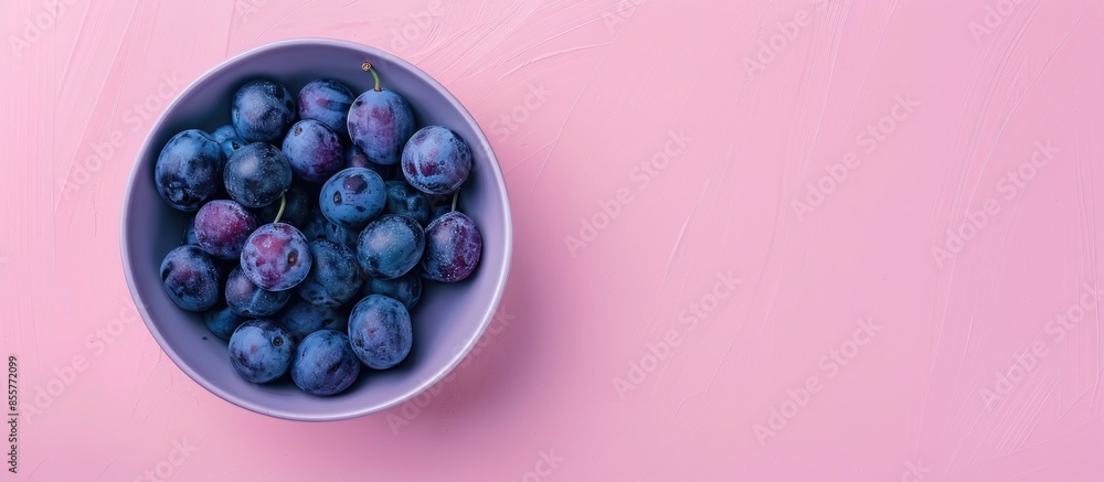 Aufkleber prunes in dish pastel background food isolated nature. with copy space image. place for adding text 