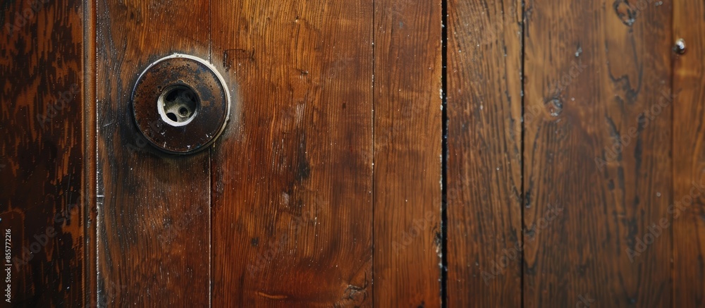 Poster Peephole in the front door. with copy space image. Place for adding text or design