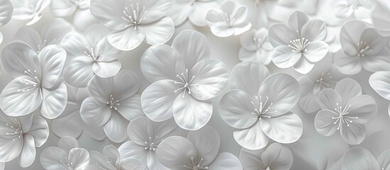 Obraz premium WHITE FLOWERS pastel background Texture Flowers. with copy space image. Place for adding text or design
