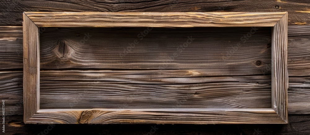 Poster Empty wood photo frame. with copy space image. Place for adding text or design